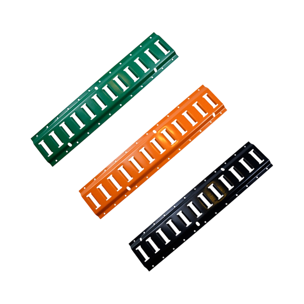 Rail d'arrimage horizontal boulonné en acier enduit de poudre de couleur pour remorques et camions