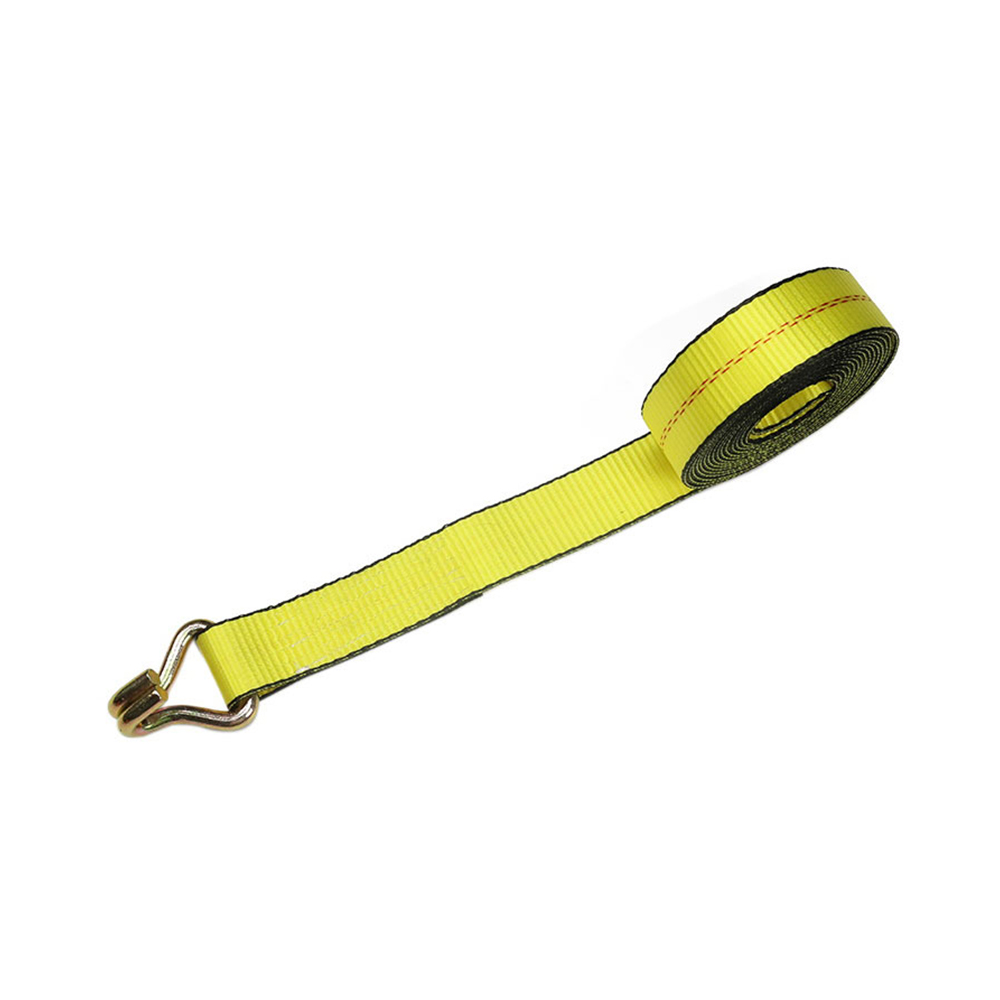 Sangle de treuil jaune de 2 pouces avec double crochet en J