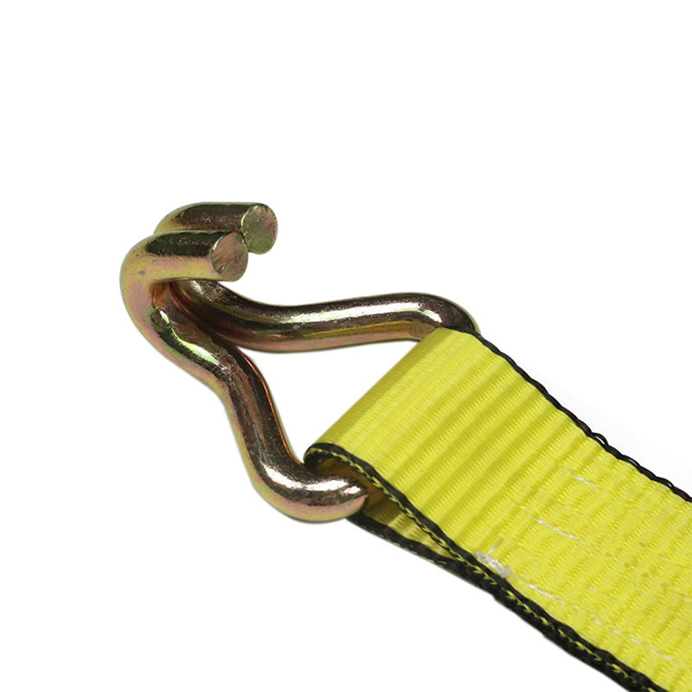 Sangle de treuil jaune de 2 pouces avec double crochet en J