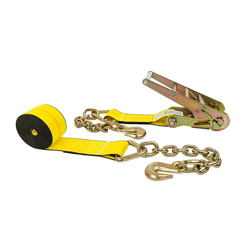 Sangle d'arrimage à cliquet 3'' X 30' avec extensions de chaîne