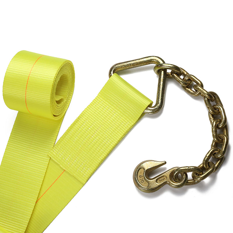 Sangle à cliquet personnalisée de 4 pouces de longueur avec extensions de chaîne