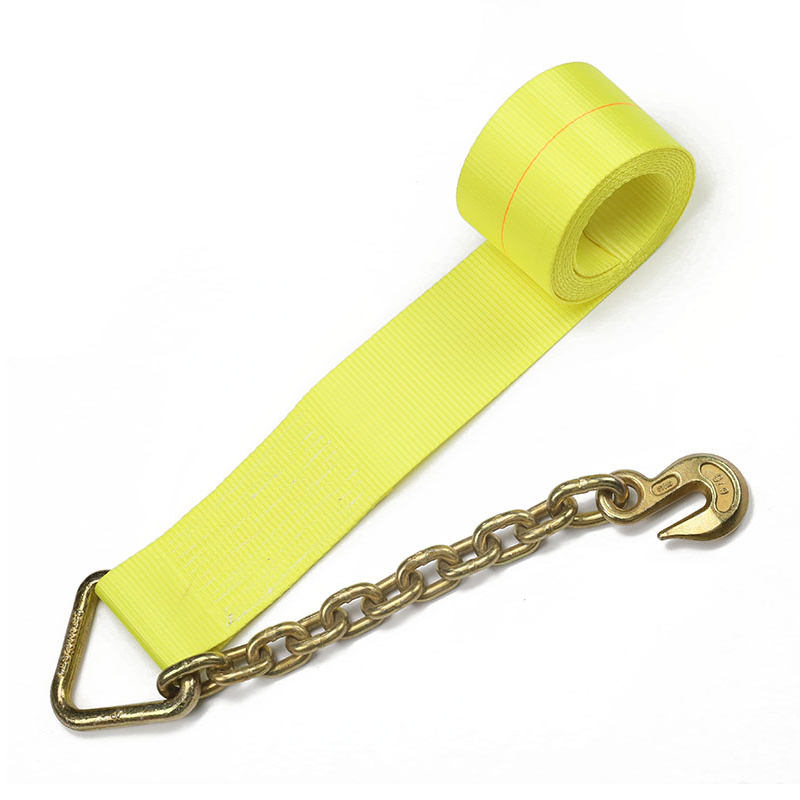 Sangle à cliquet personnalisée de 4 pouces de longueur avec extensions de chaîne