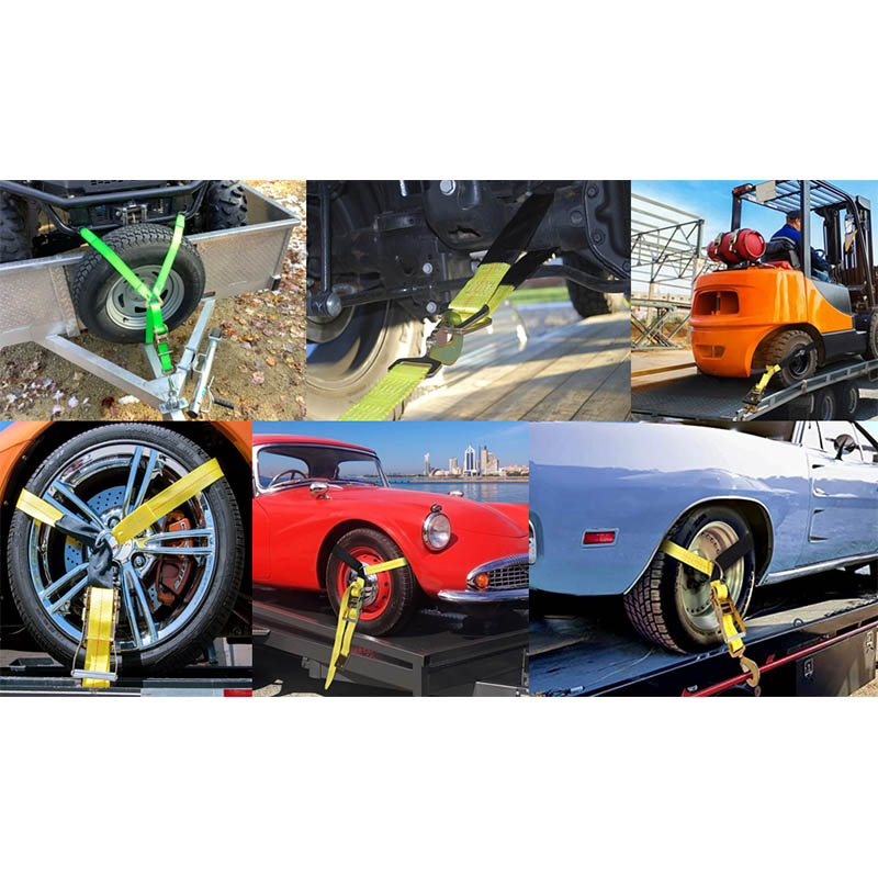 Sangles d'arrimage à cliquet pour essieu de voiture