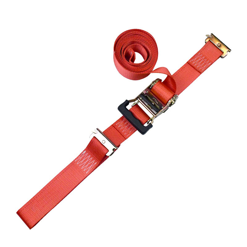 La sangle à cliquet d'arrimage E-Track à cliquet à empreinte digitale rouge de 2'' X 12'