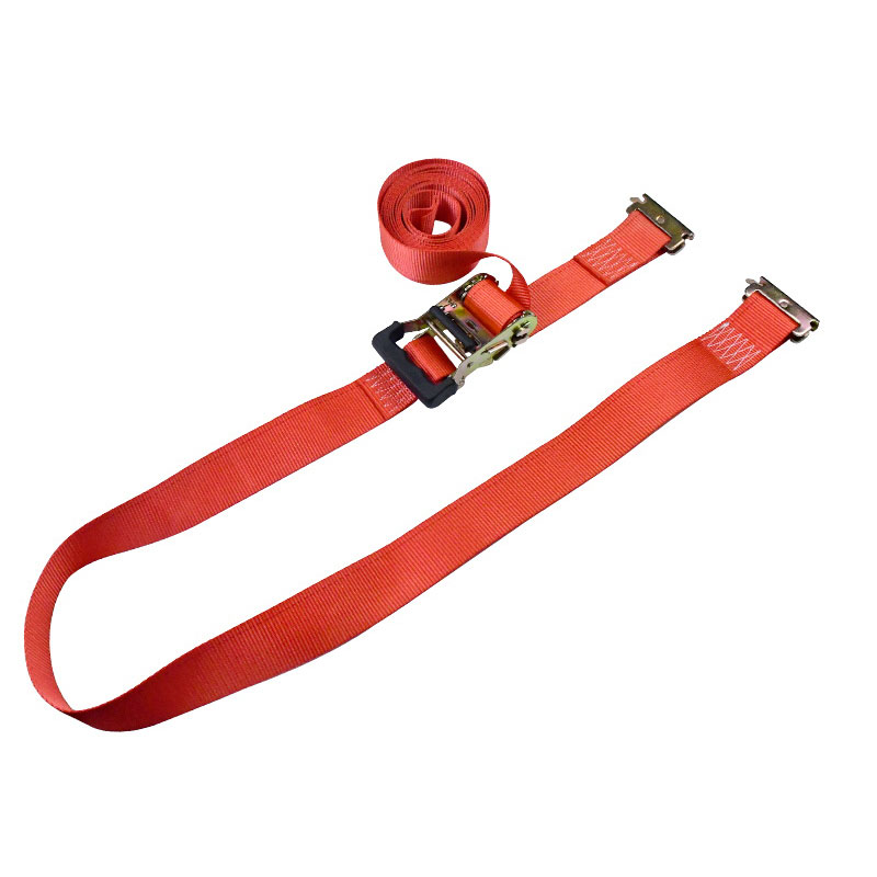 La sangle à cliquet d'arrimage E-Track à cliquet à empreinte digitale rouge de 2'' X 12'