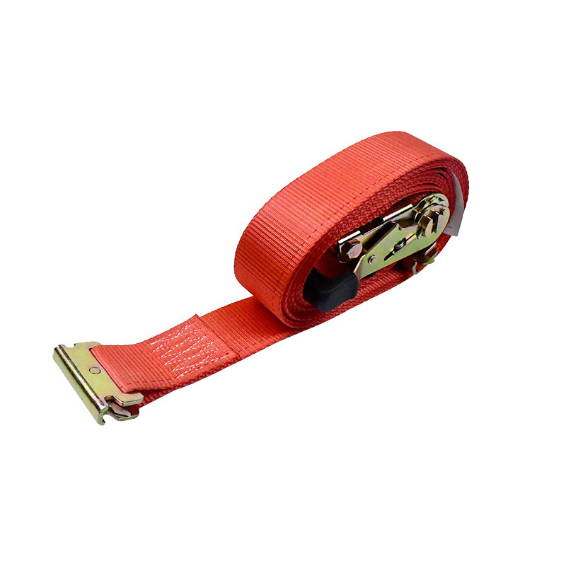 La sangle à cliquet d'arrimage E-Track à cliquet à empreinte digitale rouge de 2'' X 12'