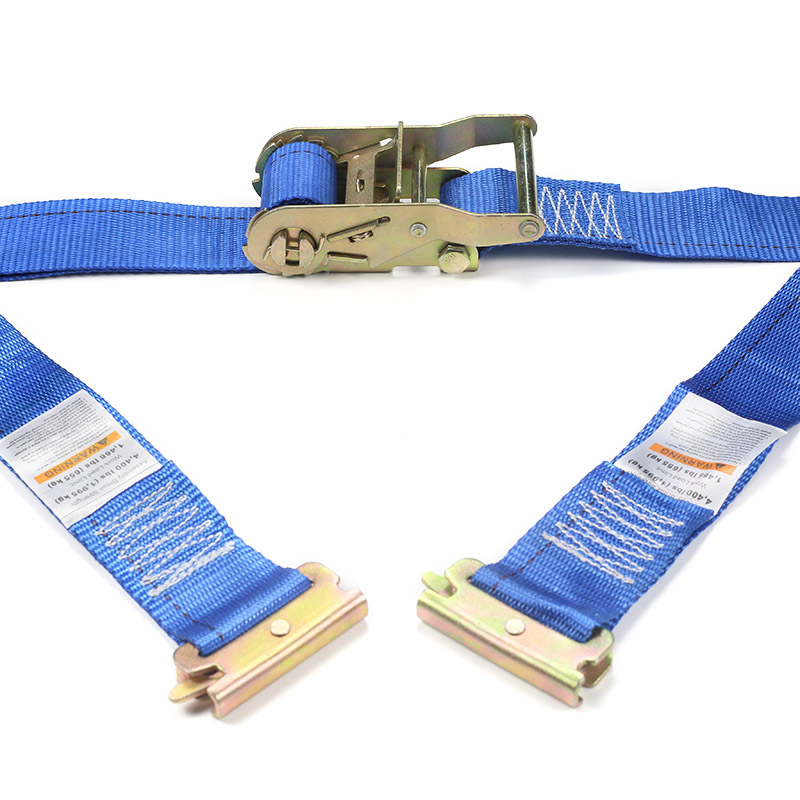 La sangle à cliquet E-Track de 2 pouces (bleue)