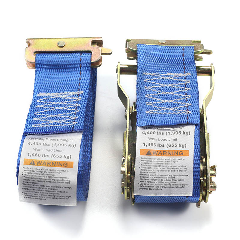 La sangle à cliquet E-Track de 2 pouces (bleue)